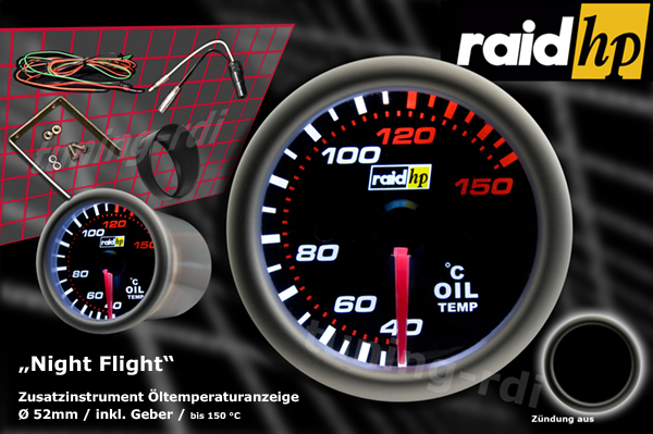 Raid Hp Zusatzinstrument Mm Ltemperaturanzeige Night Flight Rdi