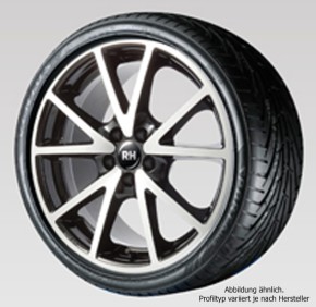 RH Komplettradsatz DE Sports 8,0x17 mit 215/40R17 Dunlop in schwarz voll poliert