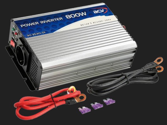 ACV Spannungswandler 12V -> 230V 800W 50Hz - 5V / 500mA USB