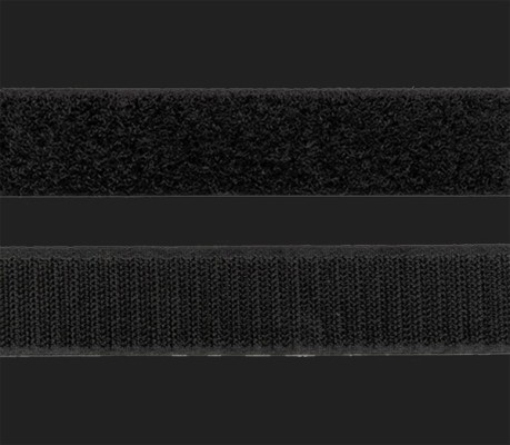ACV selbstklebendes Klettband 20mm breit / 1m Haft & 1m Flausch in schwarz