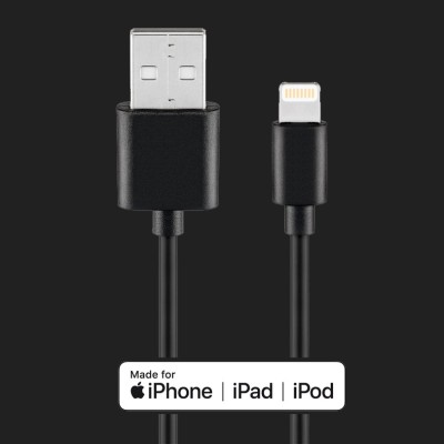 AMPIRE USB-Kabel auf Apple Lightning Stecker, 100cm, schwarz