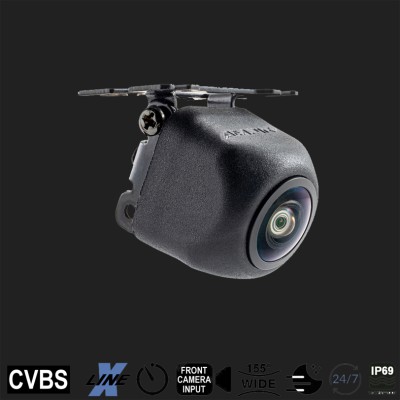 AMPIRE Mini Rückfahrkamera (CVBS), 155°, Frontkamera-Eingang, Ausschaltverzögerung (12V)