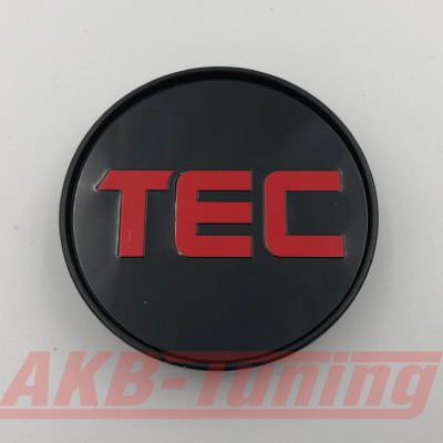 TEC Nabenkappe in schwarz / Logo rot für GT2 EVO, GT6 EVO, GT7, GT8, GT-EVO, GT-EVO-R
