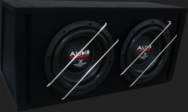 Audio System X--ION SERIES LANGHUB Bassreflex Gehäusesubwoofer "X 10 EVO BR-2" (2x25cm) MAX.Power 2x1000 Watt