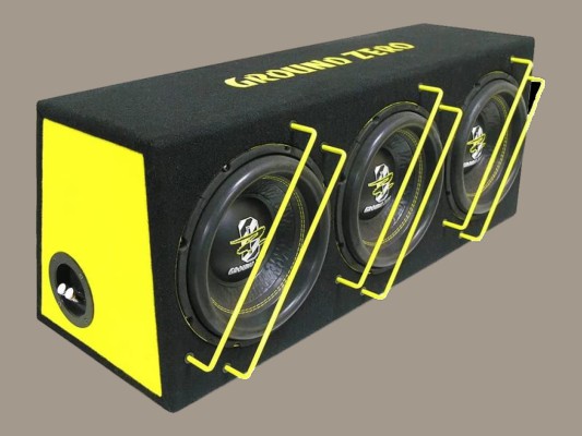 GROUND ZERO IRIDIUM "GZIB 3.250SPL" 3x25cm (10"cm) Gehäusesubwoofer 2100W