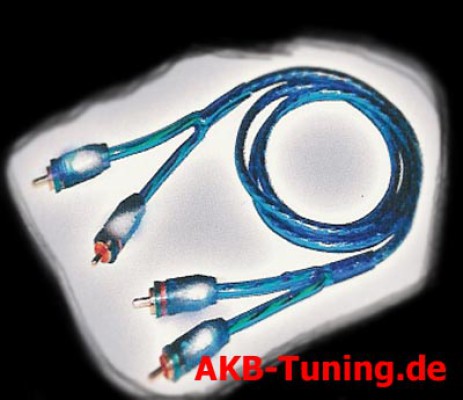 Alfatec Cinchleitung 1m  mit blauen LED