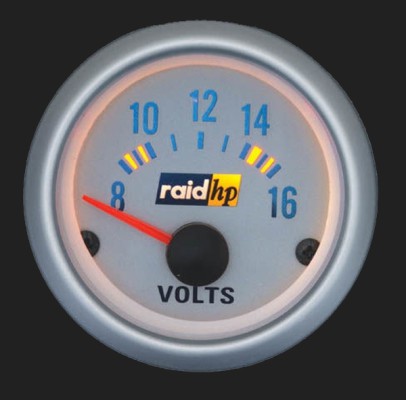 raid hp Zusatzinstrument 52mm Voltmeter Silver-Line