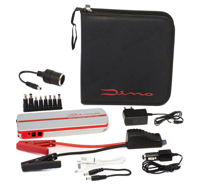Dino 12V Starthilfegerät mit Powerbank 18.000mAh Batterie-Kapazität und  600A Spitzenstrom-RDI-136102
