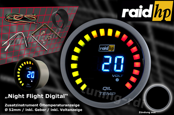 Instrument raid hp NIGHT FLIGHT Auspuff-Temperatur/Abgastemperatur-Anzeige Instrument raid hp NIGHT FLIGHT Auspuff-Temperatur/Abgastemperatur-Anzeige