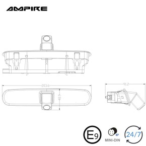 AMPIRE Rückfahrkamera für FIAT Doblo 2 (Bj. 2010-2019), OPEL Combo D (Bj 2011-18) mit Flügeltüren (12V)