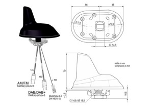 ATTB Hai Antenne aktiv - FM/DAB+ (12V)