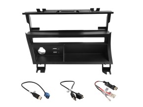 DYNAVIN Funktionsträger für BMW E46 Blende Mittelkonsole für Einzeltaster (durchgehendes Schaltzentrum) 1 x USB, 1 x USB-Ladefunktion