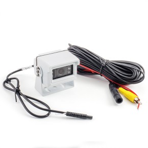 AMPIRE Farb-Rückfahrkamera, NTSC, weiss, Aufbau, gespiegelt/normal, 10m (12V)