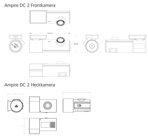 AMPIRE Dual-Dashcam in Full-HD, WiFi und GPS inkl. 32GB Micro SD