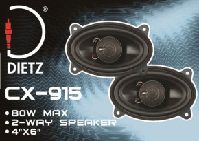 Dietz "CX-915" 2-Wege Koax-Lautsprecher-Set 4X6"(9X15cm) Max.Power 80 Watt
