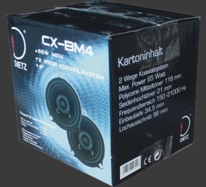 Dietz "CX-BM4" 2-Wege BMW Koax-Lautsprecher-Set (E81,84,87,88, E90,91,92,93, E60,61)  4"(10cm) Max.Power 65 Watt