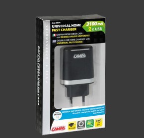 LAMPA Netzteil 2 USB - 230 Volt(3,1A) - FAST CHARGE