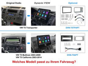 DYNAVIN 10,1"(25,8cm) Multimediagerät "D9-V10W Premium" für VW | Skoda | Seat (Liste siehe Details) inkl. Navisoftware, DAB+ (96GB)