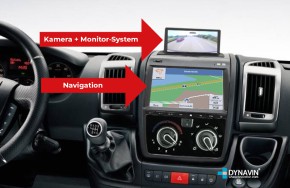 DYNAVIN "DVN 6901 LITE" faltbarer Monitor 17,8cm(7") für Fiat Ducato (Kasten/Teilintegriert) inkl. Frontkamera und Seitenkameras