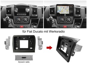 DYNAVIN Radioblende mit Montagehalterungen für Fiat Ducato bis Bj. 2021 mit/ohne Werksradio für D8-DCX2022 Pro