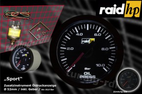 raid hp Zusatzinstrument 52mm Öldruckanzeige Serie Sport