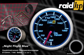 raid hp Zusatzinstrument 52mm Öltemperaturanzeige Night Flight Blue