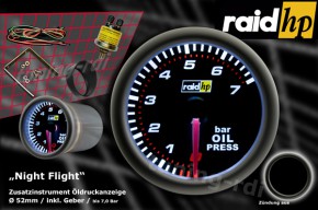 raid hp Zusatzinstrument 52mm Öldruckanzeige Night Flight