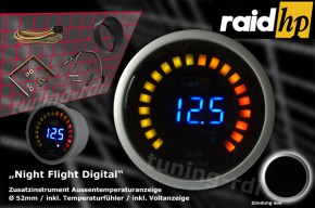 raid hp Zusatzinstrument 52mm Thermometer Night Flight Digital Blue