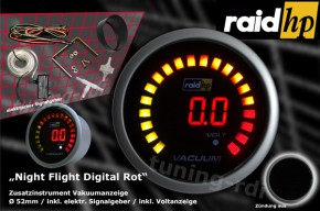 raid hp Zusatzinstrument 52mm Vacuum Meter Night Flight Digital Red