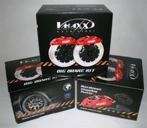 V-MAXX Big Brake Kit (355mm) VW Golf VII (AU/AUV) alle Modelle 77 KW bis 228 KW Bj. 11.12-04.20 Nur Ø55mm ALU-Achsschenkel inkl. Stahlfexschläuchen